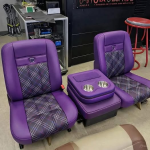 Custom Purple Plaid Seats for 1988–1998 Chevy C10 OBS