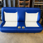 C10 Bench Seat in Royal Blue and White two-tone