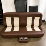 C10 Bench Seat in Brown and cream two-tone