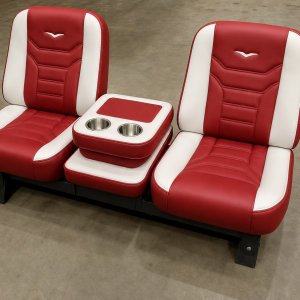 C10 Bucket Seats in Red and white leather
