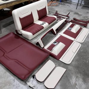 Complete interior in Maroon Red + White + Bronze