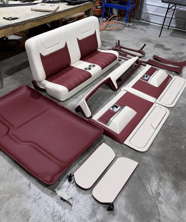 Complete interior in Maroon Red + White + Bronze