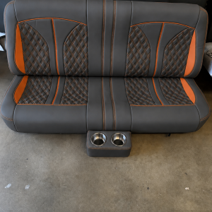 Bench Seat in Charcoal gray with Orange Accents